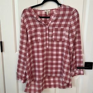 Joie Sz Med LS Pink/Red Blouse